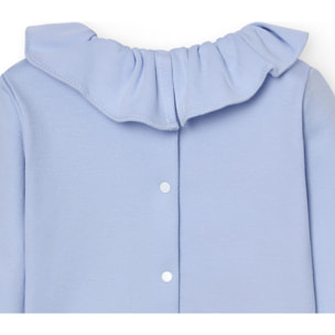 Camiseta bebé manga larga cuello volante