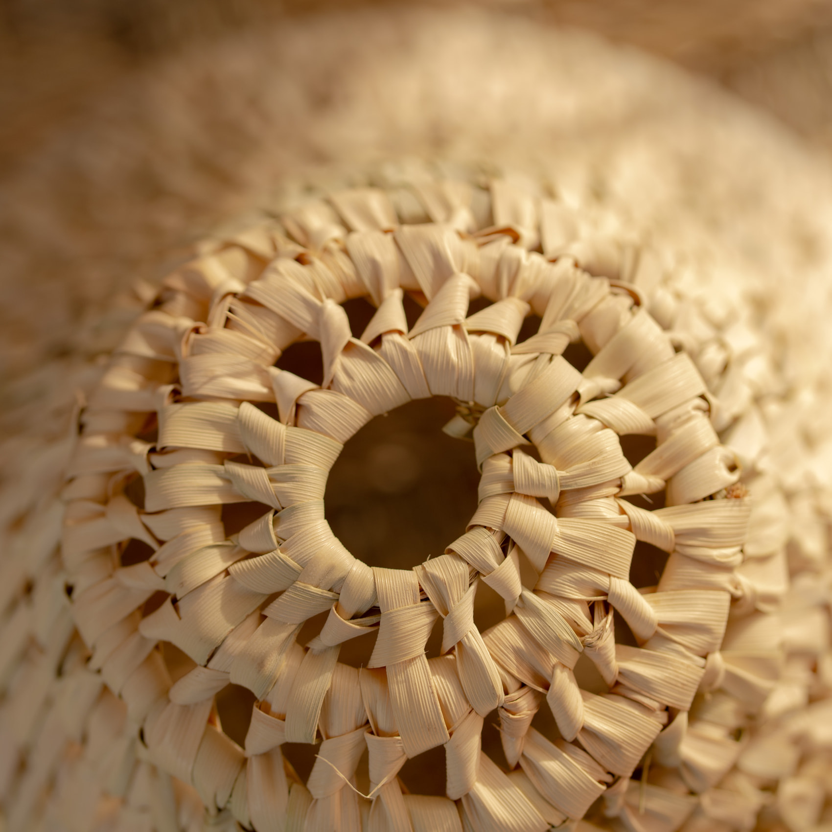 Abat-jour cône feuilles de palmier - Naturel