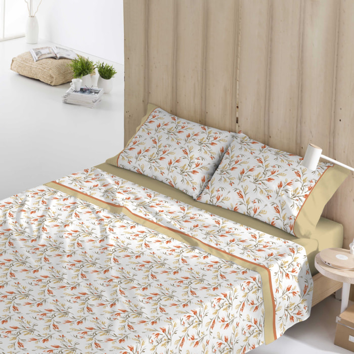 Naturals - Juego de Sábanas - Incluye 1 o 2 Fundas de Almohada + 1 Sábana Bajera - 50% Algodón - 50% Poliéster - Amaya