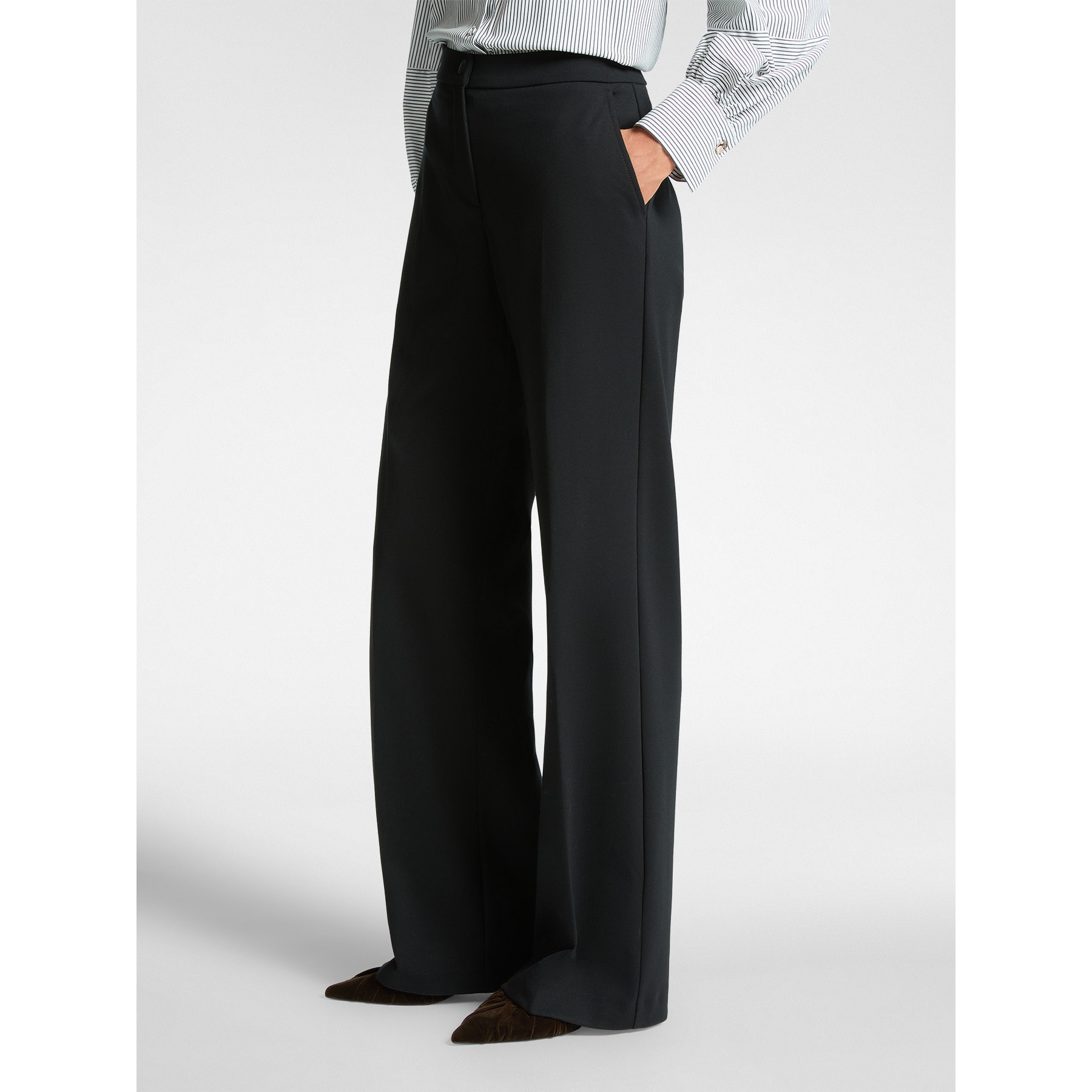 Elena Mirò - Pantalones de hombre en punto milanés - Negro