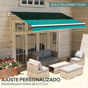 Techo de Repuesto para Toldo 282x250 cm, Lona para Toldo con Protección UV 50+, Impermeable, Tela de Repuesto para Patio, Terraza, Jardín, Balcón, Verde