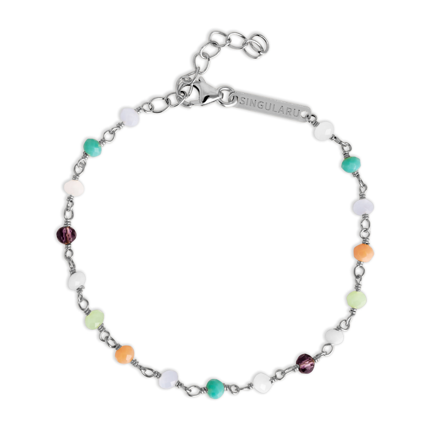 Pulsera Crystals Colors Plata