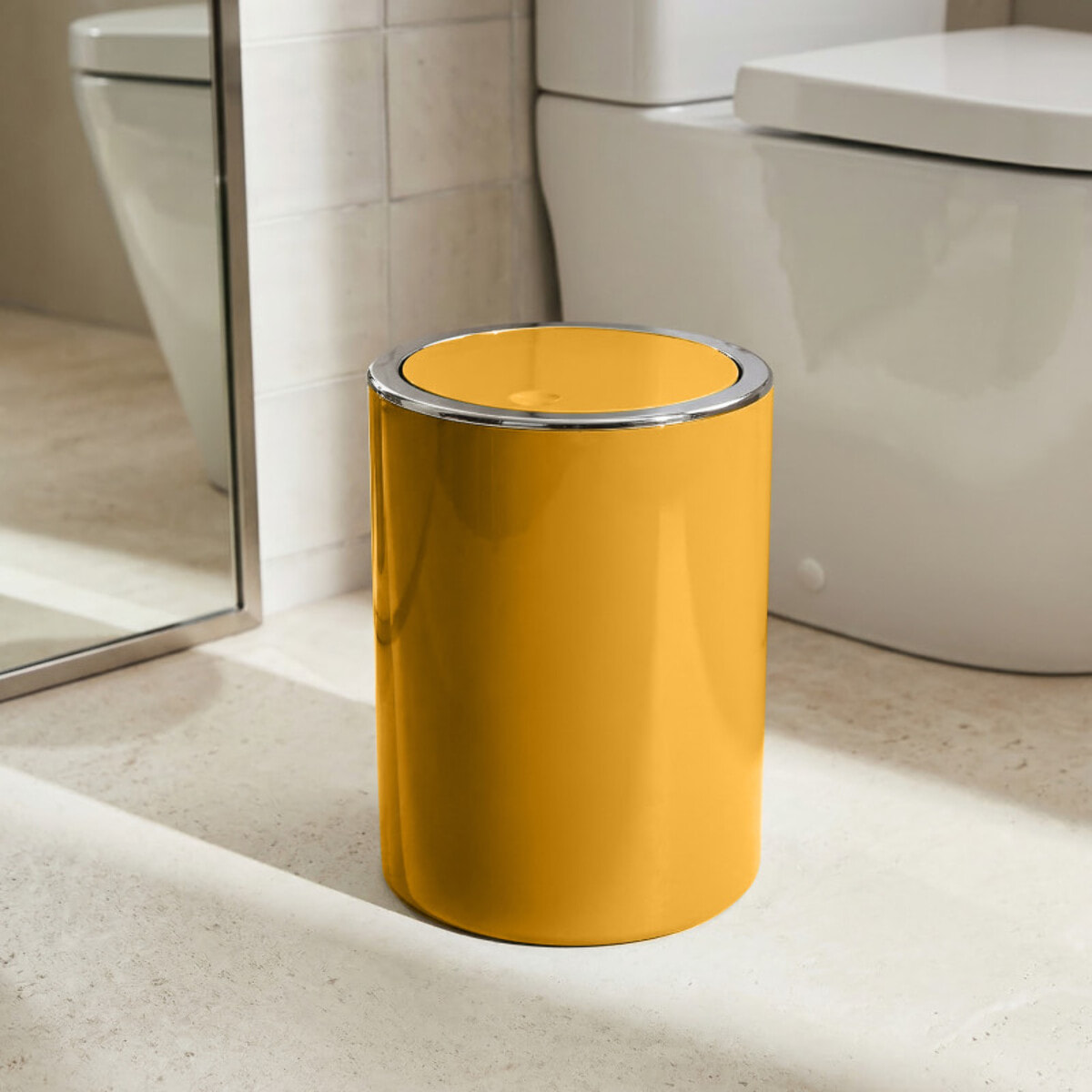 Poubelle à bascule KAMAKA 6L Jaune MSV
