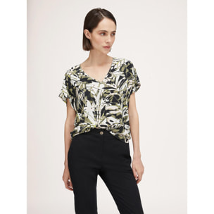 Motivi - Blusa fantasia foliage - Verde