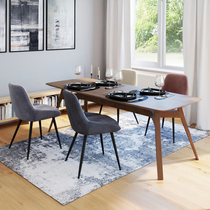 Chaises Olivia en velours et pieds métal