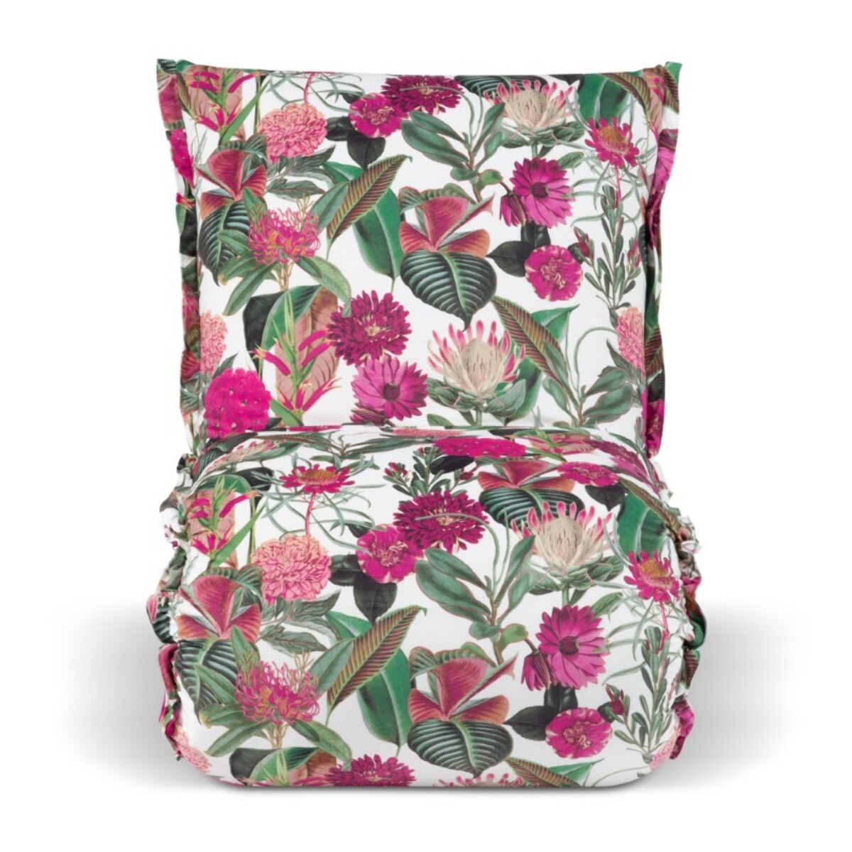 Fauteuil "Adeline" en velours motif de rose de jardin