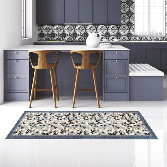 TAPPETO DA CUCINA DIS.GRANIGLIA COL.GRIGIO PERLA 57X280 CM CON ANTISCIVOLO