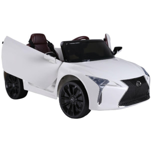 Voiture électrique enfants 12 V - V. max. 3 Km/h effets sonores + lumineux télécommande Lexus LC500 blanc