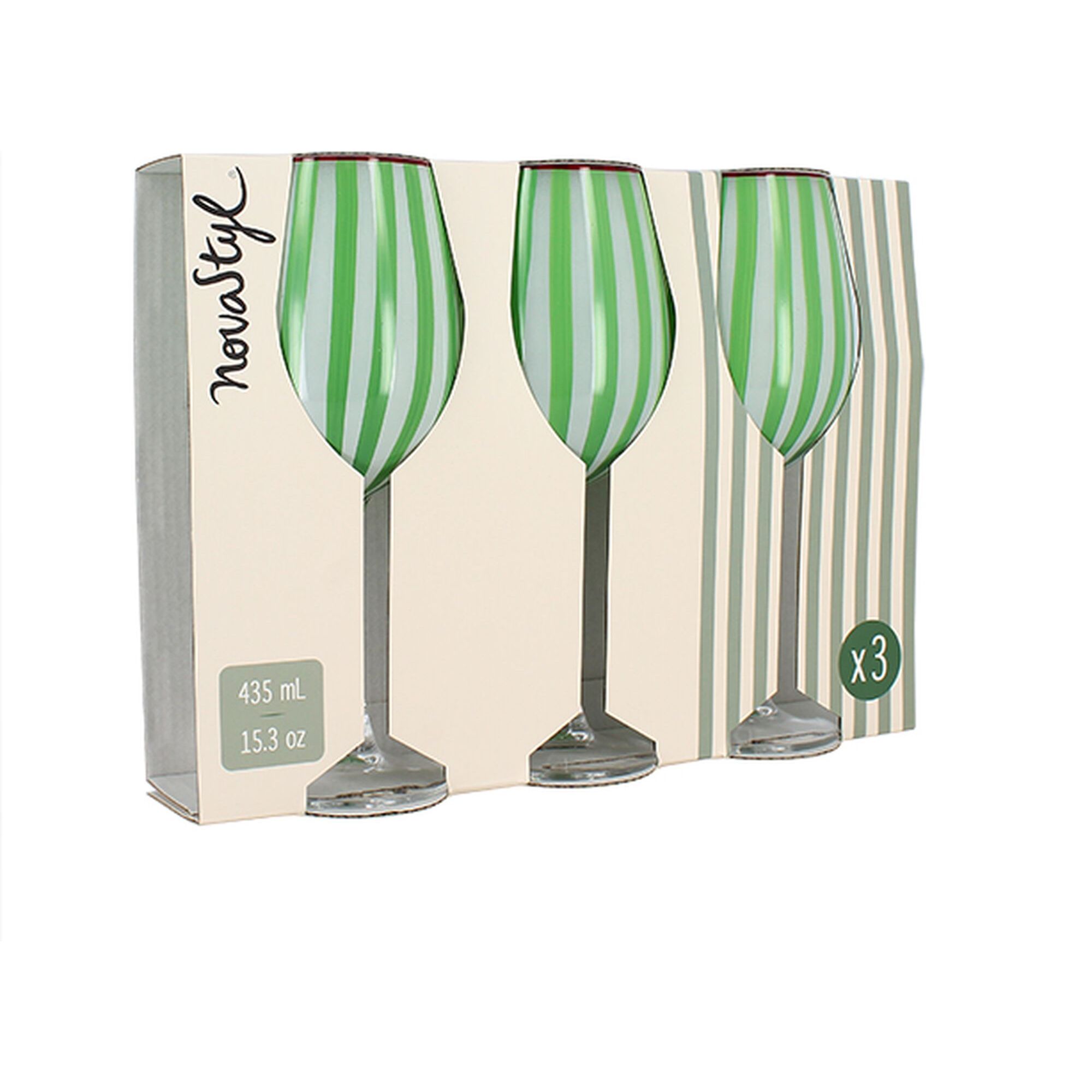 Lot de 3 verres à pied 43,5cl vert CIRCUS