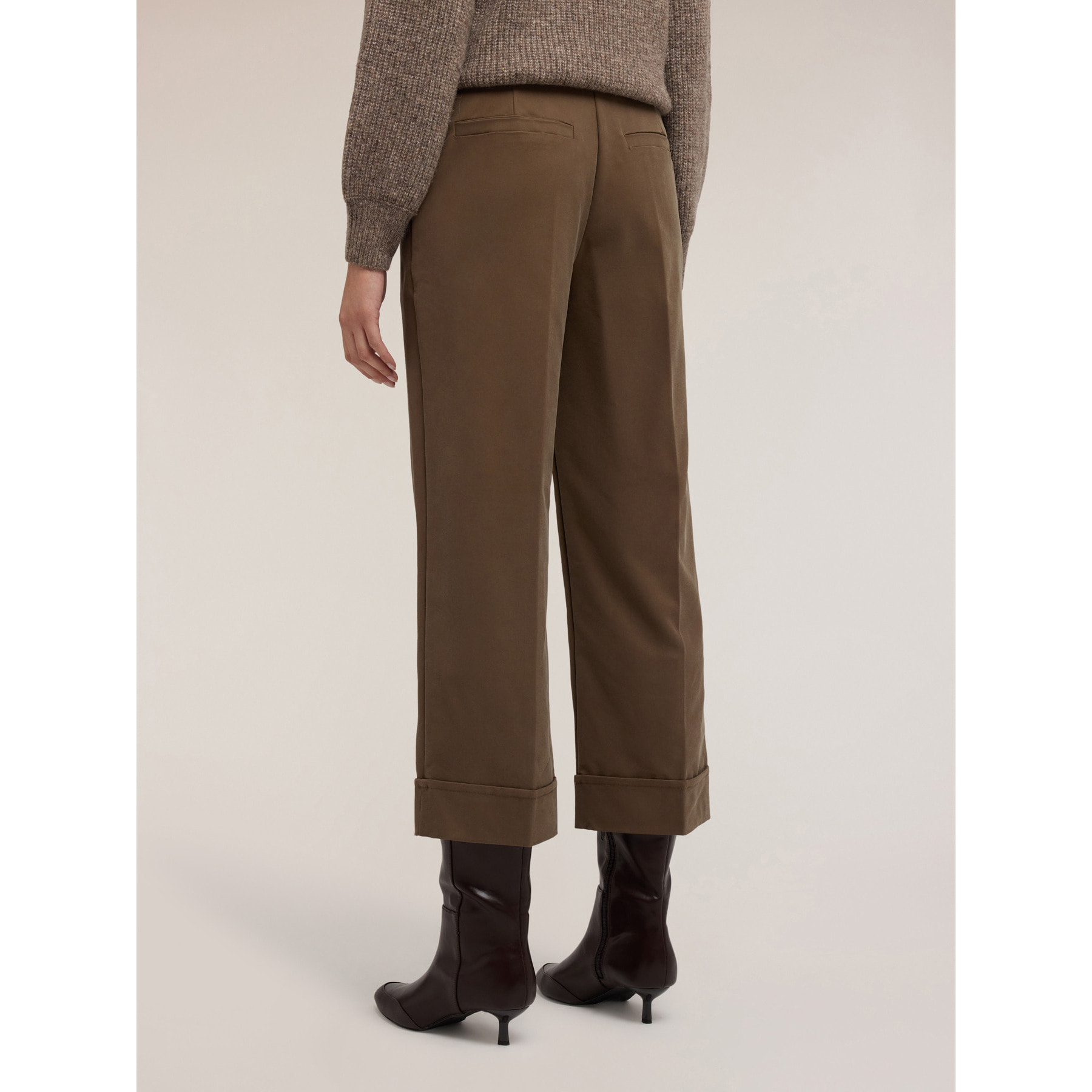 Motivi - Pantalones cropped de gabardina - Verde militare