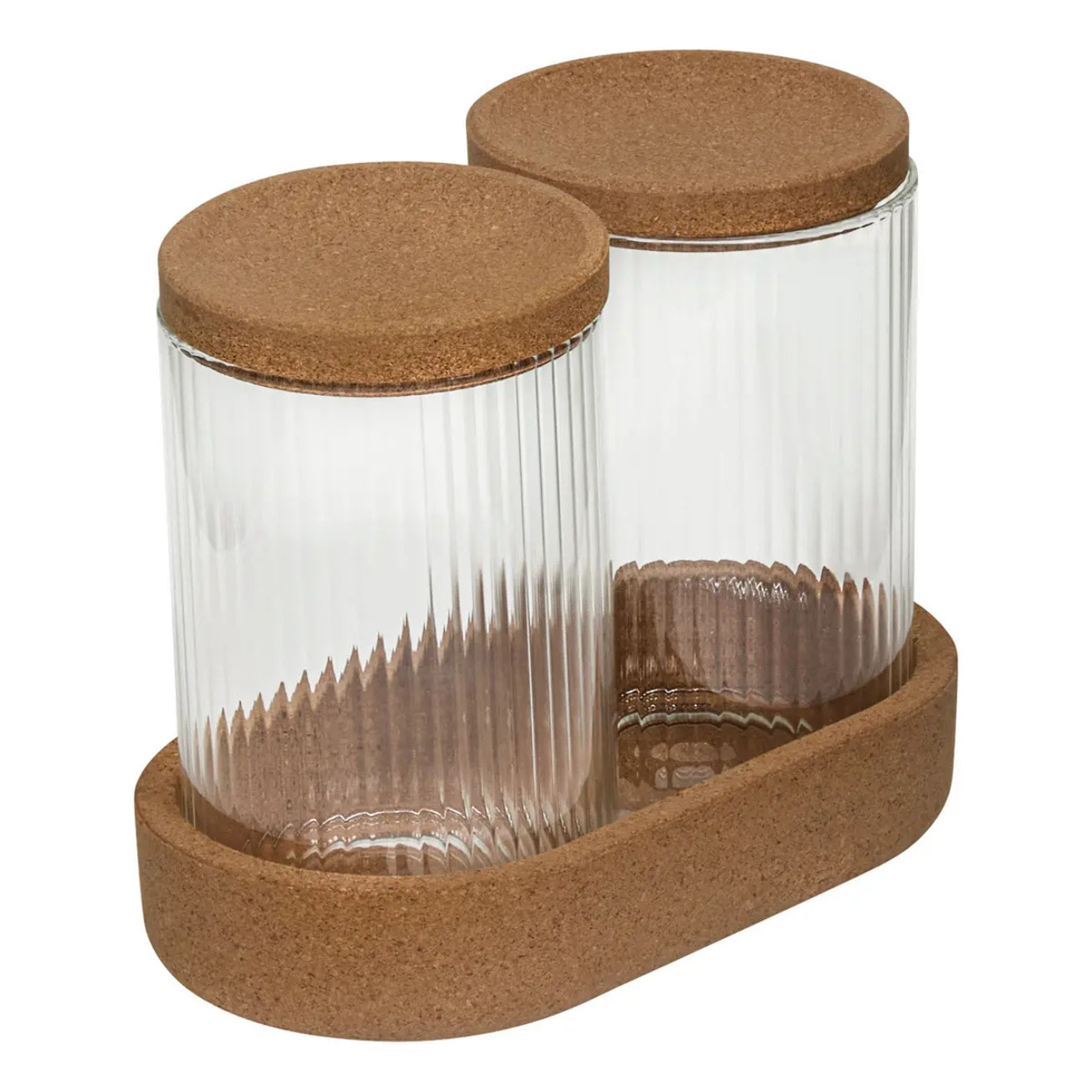 Lot de 2 organiseurs en verre avec support liège