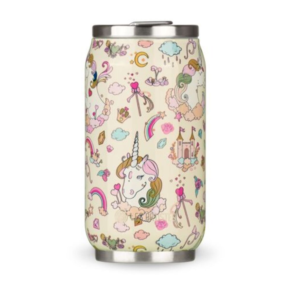 Gourde LES ARTISTES Canette Licorne Ivoire bril 280ml