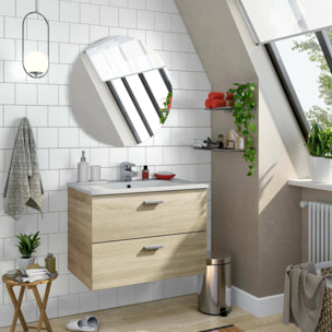 Mobile sottolavabo Tico, Mobiletto da bagno, Contenitore porta lavabo, Armadio per lavandino, 70x45 h50 cm, Rovere
