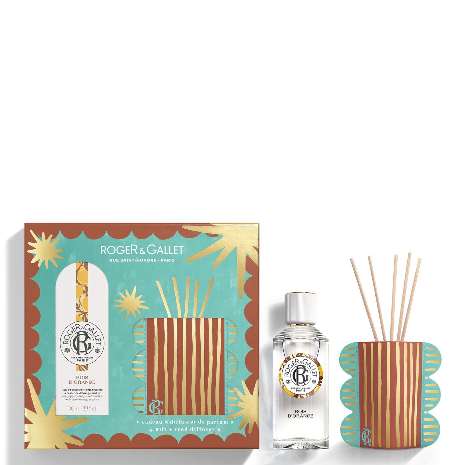 Bois d'Orange - Coffret Eau Parfumée Bienfaisante 100ml + Diffuseur