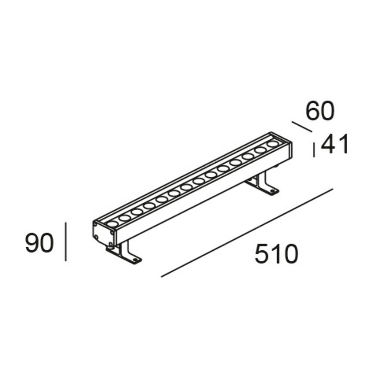 LEDS C4 Sistema Lineal IP66 Tron 510mm LED 24 Blanco Neutro - 4000K Aluminio Anodizado para Interior de Techo, Pared en Oficina, Pasillo, Sala de Estar