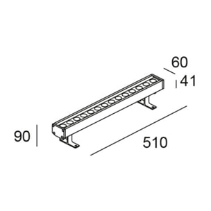 LEDS C4 Sistema Lineal IP66 Tron 510mm LED 24 Blanco Neutro - 4000K Aluminio Anodizado para Interior de Techo, Pared en Oficina, Pasillo, Sala de Estar