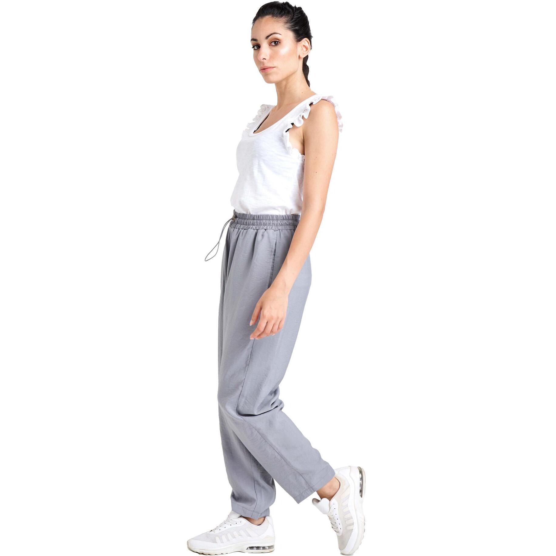 Pantalón de raso de mujer brillante