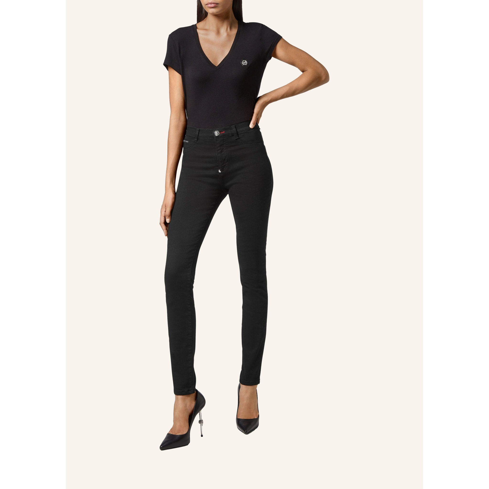 PHILIPP PLEIN Jegging de cintura alta