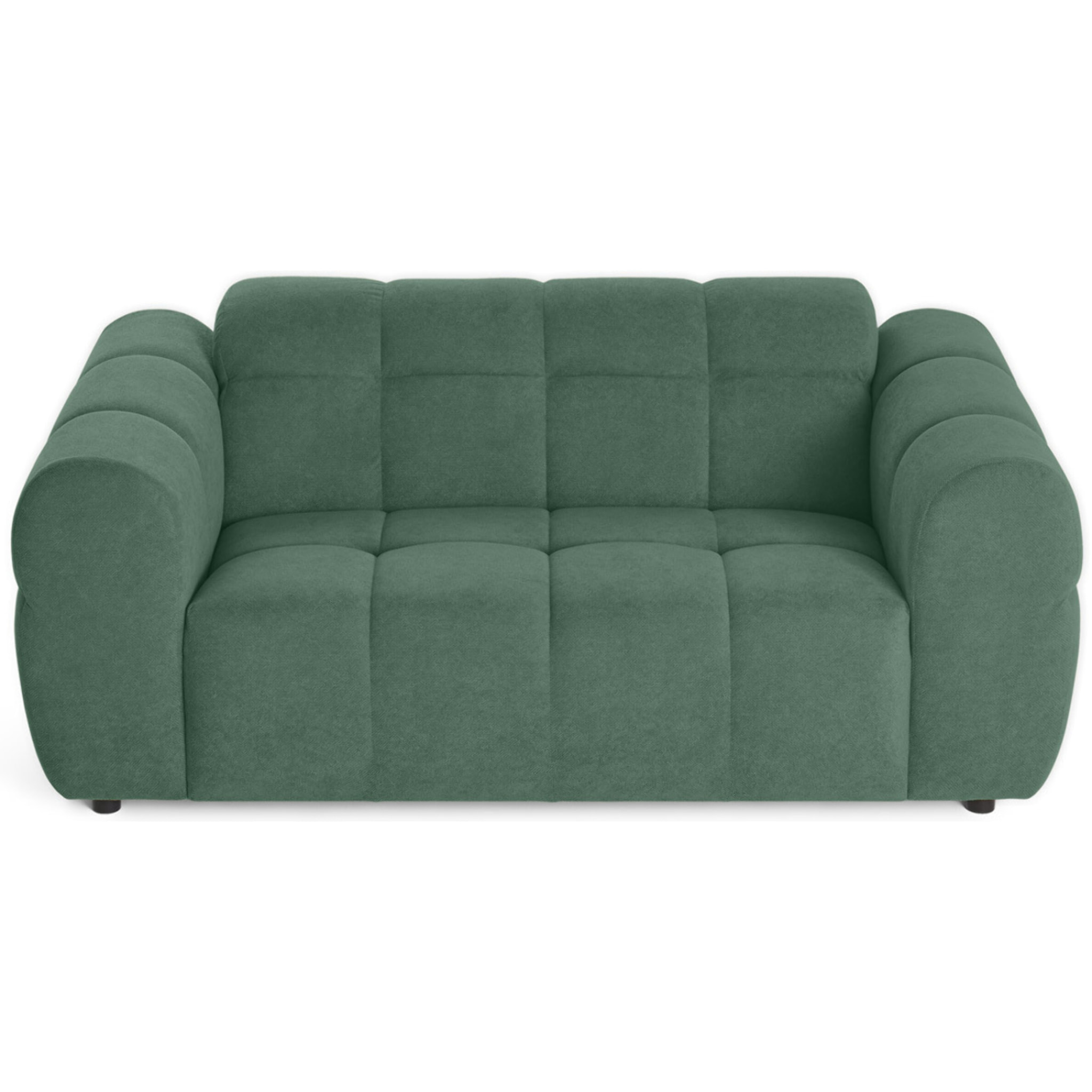 Ray - canapé droit 2 places en tissu texturé - Vert sauge