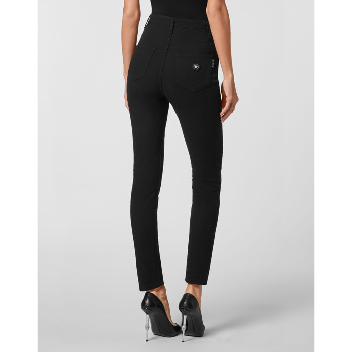 PHILIPP PLEIN Jegging a vita alta HEXAGON