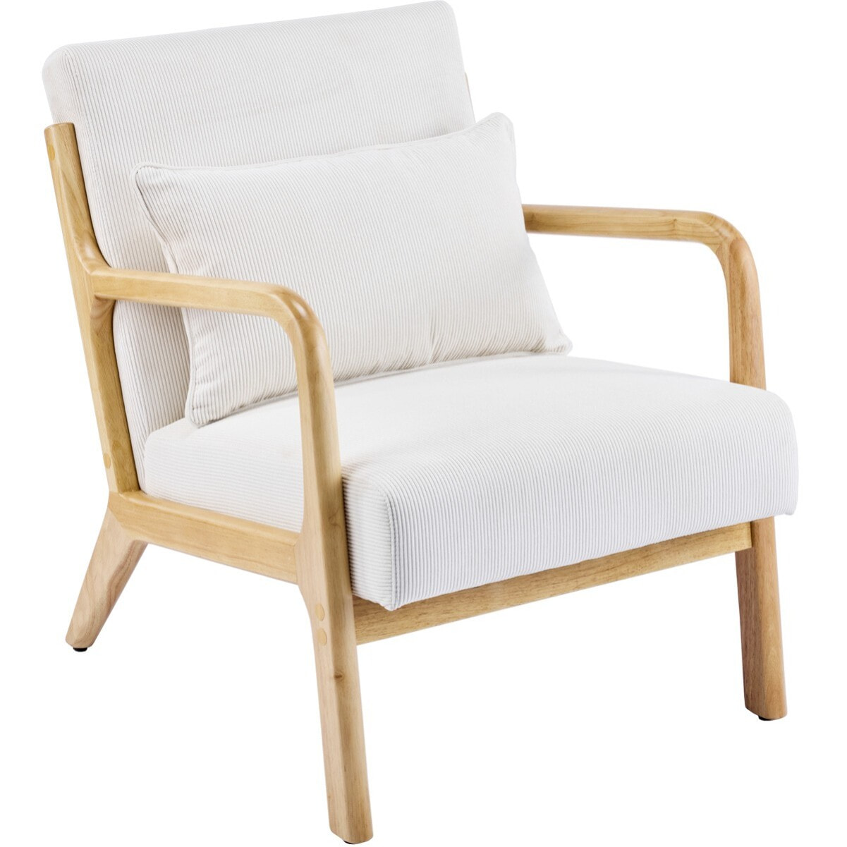 Fauteuil en bois et velours côtelé - LANNA