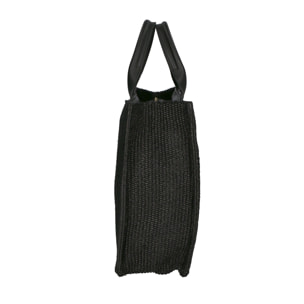 Borsa a mano da donna - Modello False - Misto pelle e tessuto - 31.0 x 41.5 x 15.5 cm