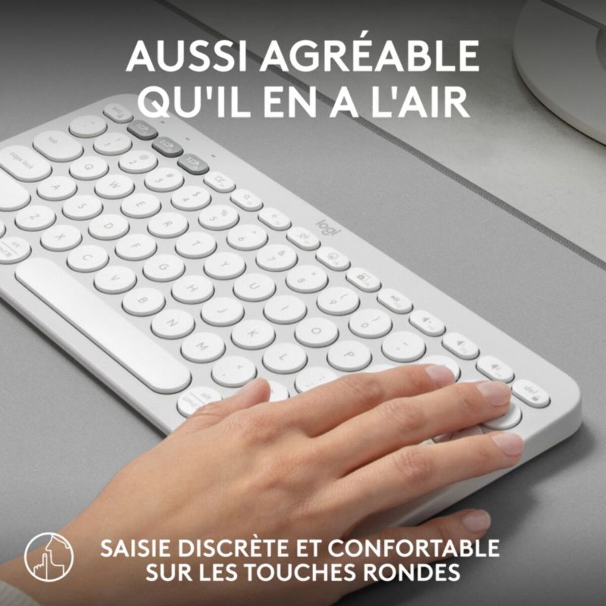 Clavier sans fil LOGITECH Pebble 2 K380s Blanc cassé