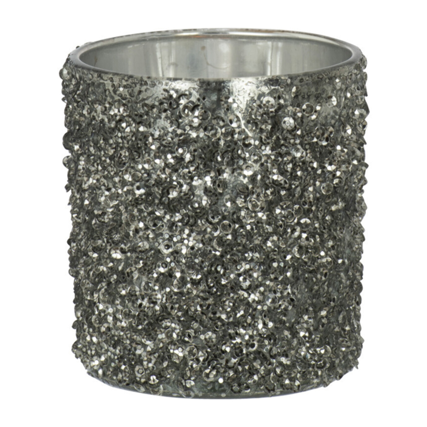 J-Line photophore Paillettes - verre - gris - small - 4 pcs
