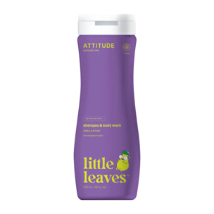 Gel y champú Little Leaves Vainilla y pera para niños, Attitude, 473 ml