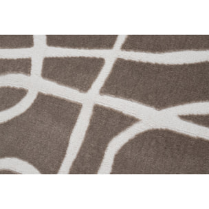 Tapis rectangulaire taupe à motifs line art 160 x 230 cm APOLLINE