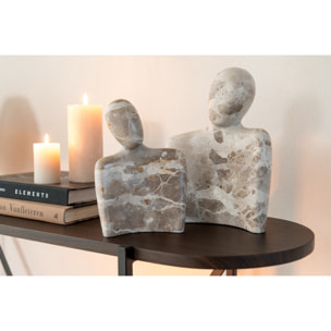 J-Line décoration couple câlin Marbre - pierre - beige
