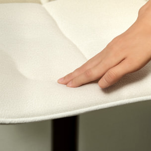 Lot de 2 tabourets de bar design pivotant réglable tissu matelassé finition chenille beige