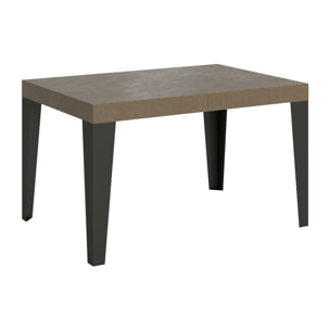 Table extensible 80x160/244 cm Flame Taupe cadre Anthracite