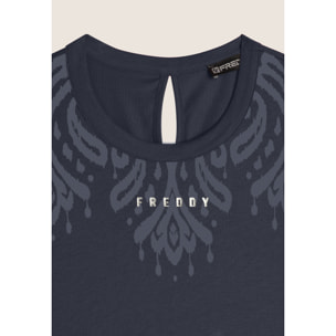 Vestito senza maniche in jersey con dettagli floreali