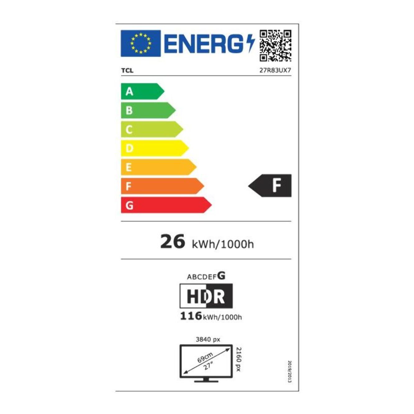 Ecran PC 4K TCL 27R83U Plat 27'' MiniLED