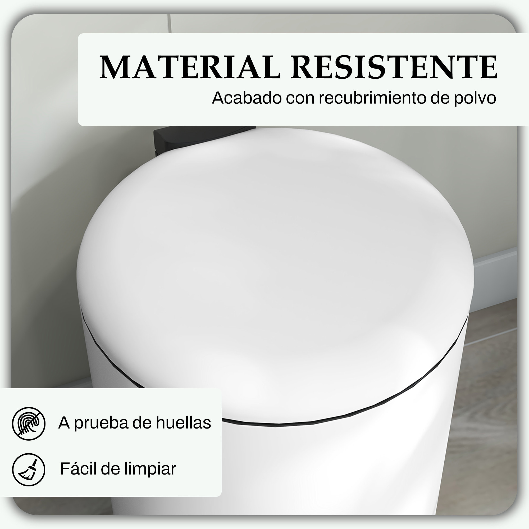 Cubo de Basura para Cocina 20L Papelera de Cocina con Pedal Tapa de Cierre Suave y Cubo Extraíble para Dormitorio Oficina Estudio Salón Crema