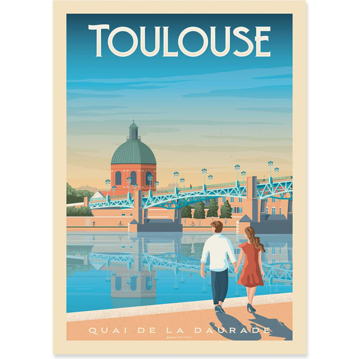 Affiche - Toulouse - Olahoop Travel Posters