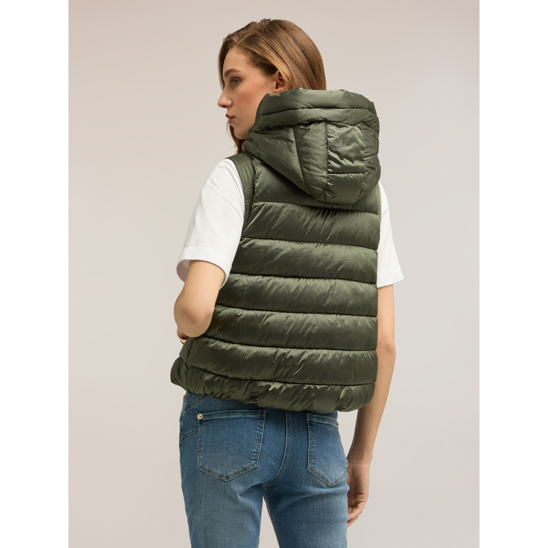 Motivi - Gilet imbottito in nylon - Verde militare