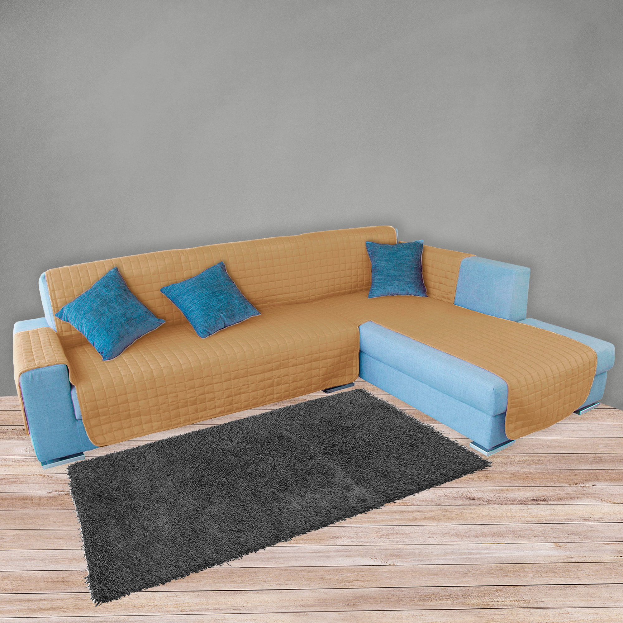 Funda de sofá chaise-longue 2 Plazas ELEGANT REVERSIBLE- ADAPTABLE A AMBOS LADOS Arena