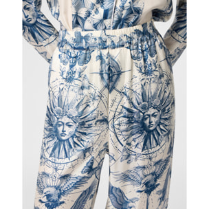 PHILIPP PLEIN Silk Pajama Pants Butterfly Tattoo
