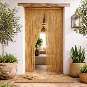 Rideau en bâtonnet de bambou vernis - Naturel