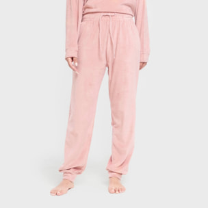 Pigiama in velluto super soft tinta unita rosette