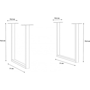 Piètement de table luge en métal brut - CHOICE
