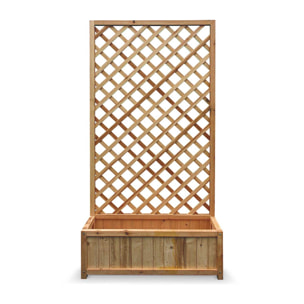 Dorothy - Fioriera in legno di cedro impregnato con spalliera H180 cm - ebony