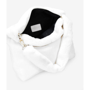 Bolso de hombro blanco pelo