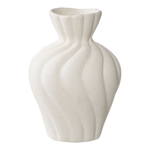 Set 2 vasi in ceramica bianca con superficie a spirale (misure S/L)