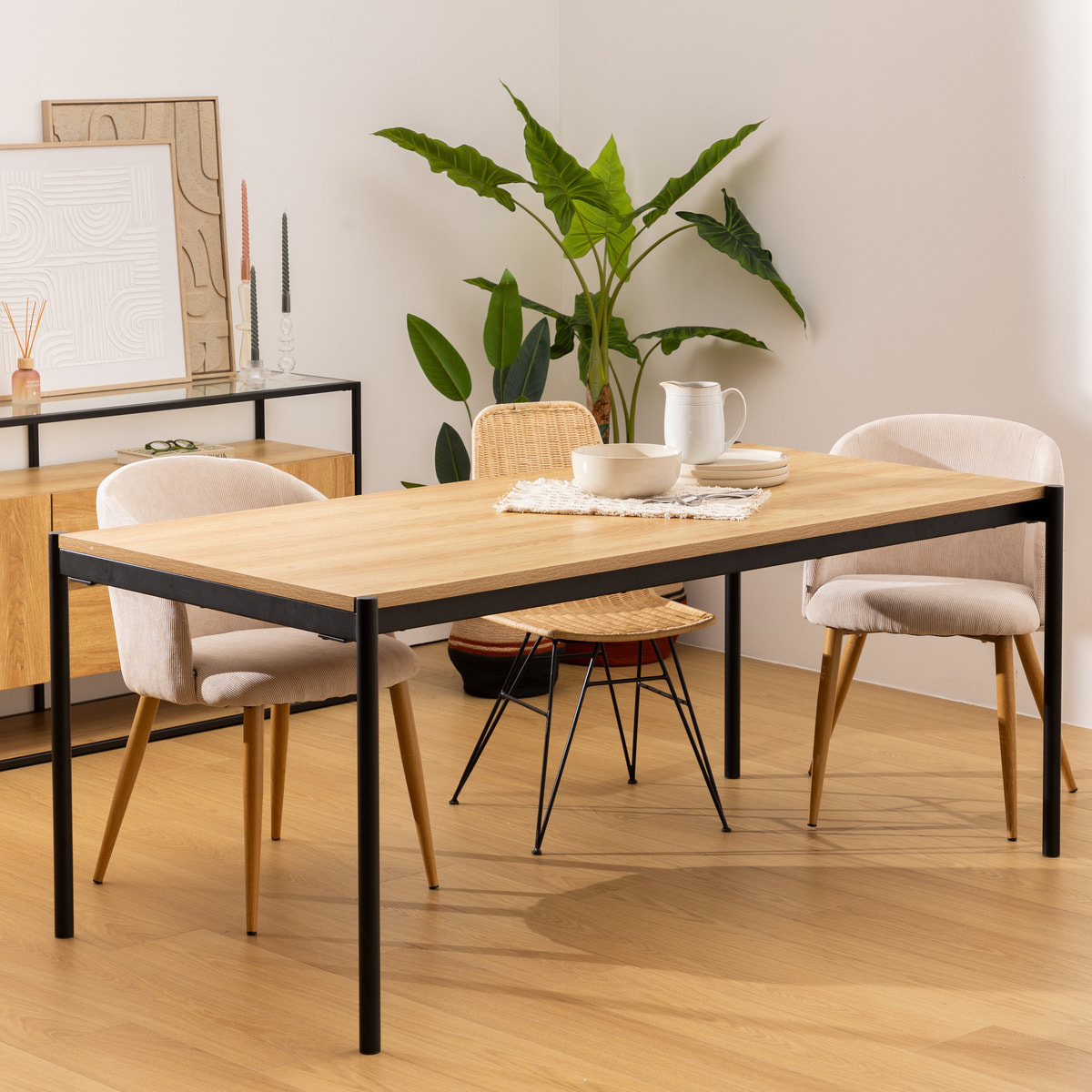 Table à manger "Aldea" beige 181x93x76cm