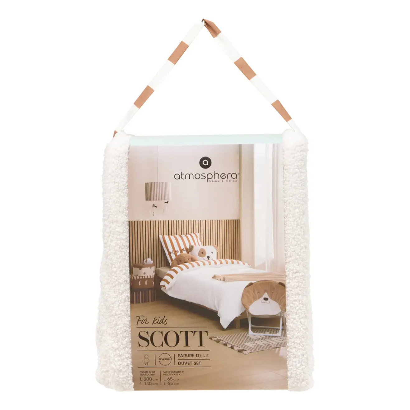 Parure de lit bouclette Scott 140x200cm multicolore