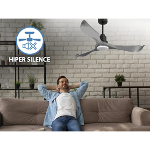Ventilateur de plafond Réversible  Thermostat Dimmable Wifi Moteur à courant continu Toits en pente Télécommande Lumière à trois tons Mémoire Shopify Vendible (AUTOMATIQUE)