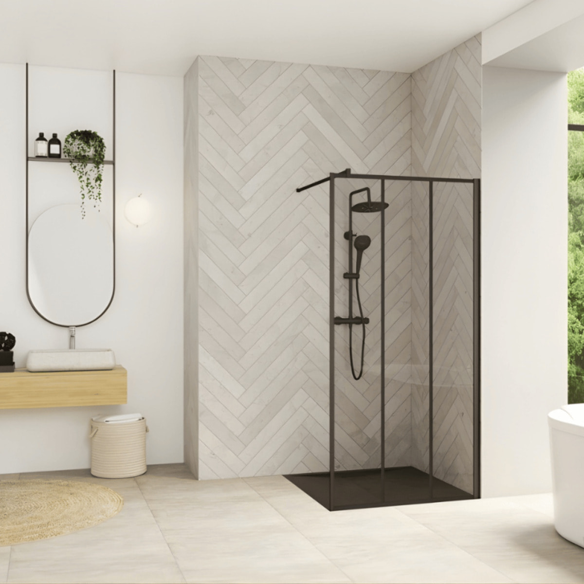 Paroi de douche fixe 120 cm KINEDO Smart Design Solo